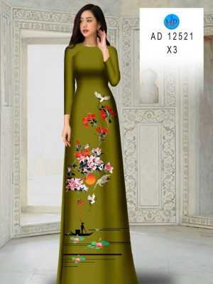 Vải Áo Dài Hoa In 3D AD 12521 37